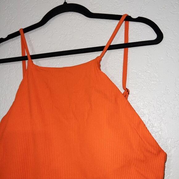 NWT Andie Siren Orange Asbury Ribbed‎ One Piece Swimsuit Size XL - Picture 3 of 8